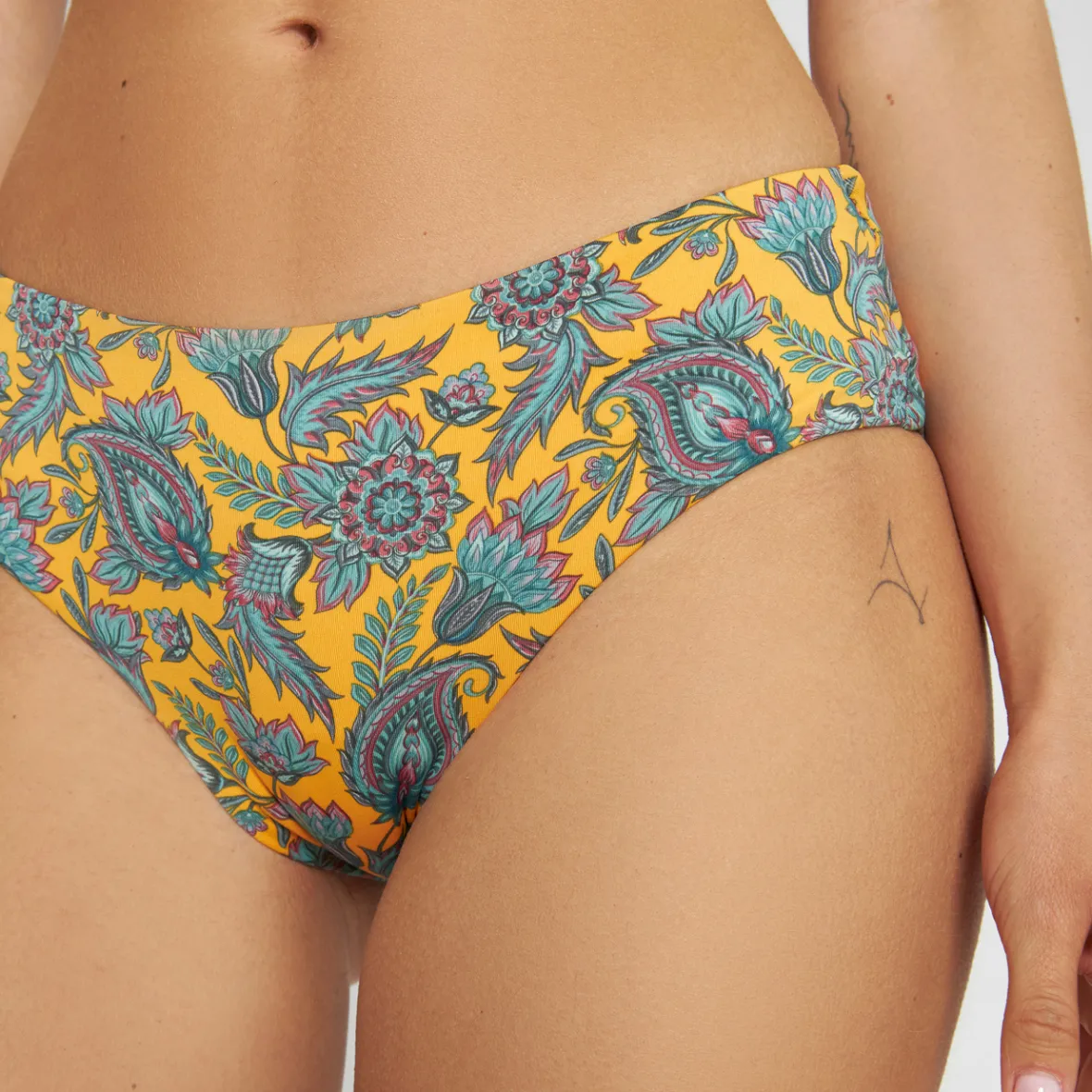 Outlet Bikini Bottom Lau India Flowers Honey Yellow Women Outlet