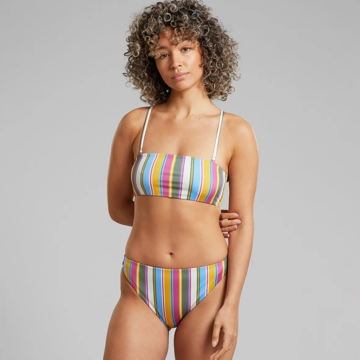 Online Bikini Bottoms Sanda Club Stripe Multi color Women Swimwear