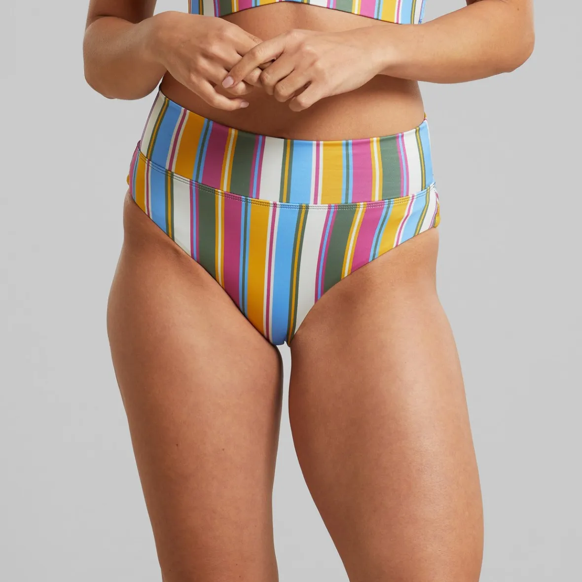 Clearance Bikini Pants Slite Club Stripe Multi Color Women Swimwear