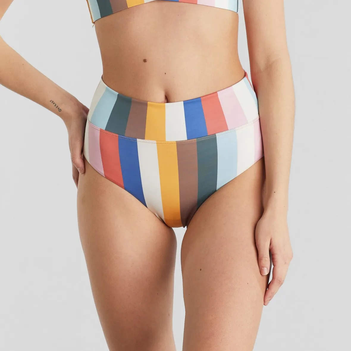 Cheap Bikini Pants Slite Stripes Multi Color Women Swimwear