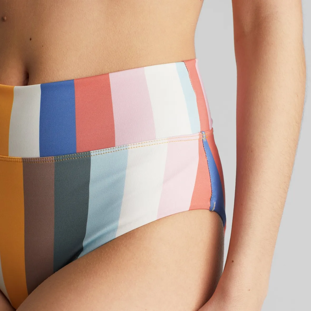 Cheap Bikini Pants Slite Stripes Multi Color Women Swimwear