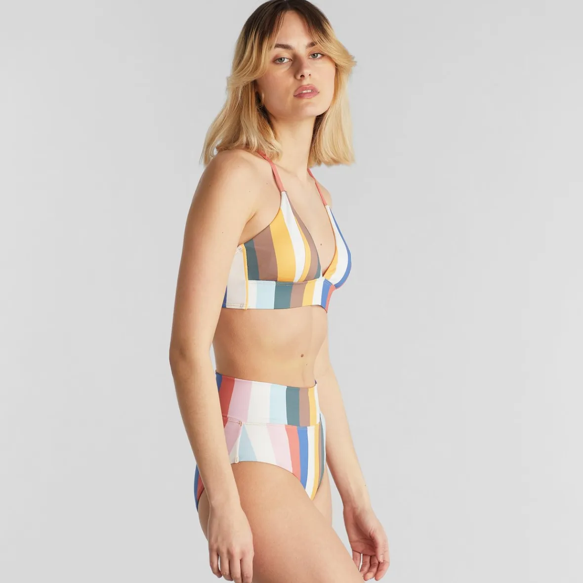 Cheap Bikini Pants Slite Stripes Multi Color Women Swimwear