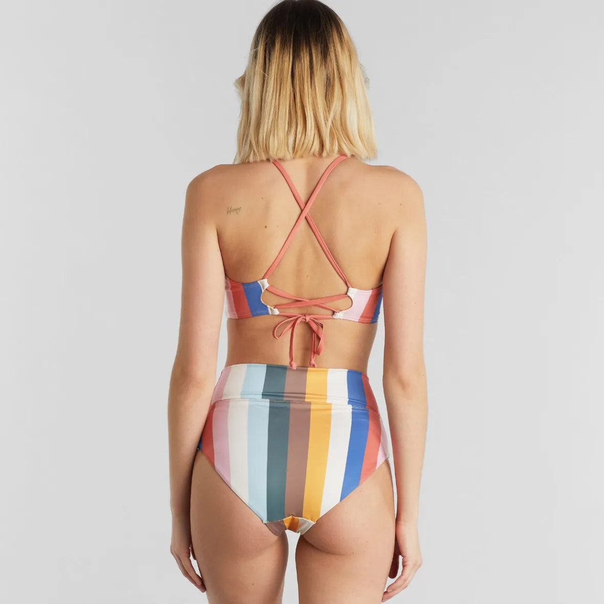 Cheap Bikini Pants Slite Stripes Multi Color Women Swimwear