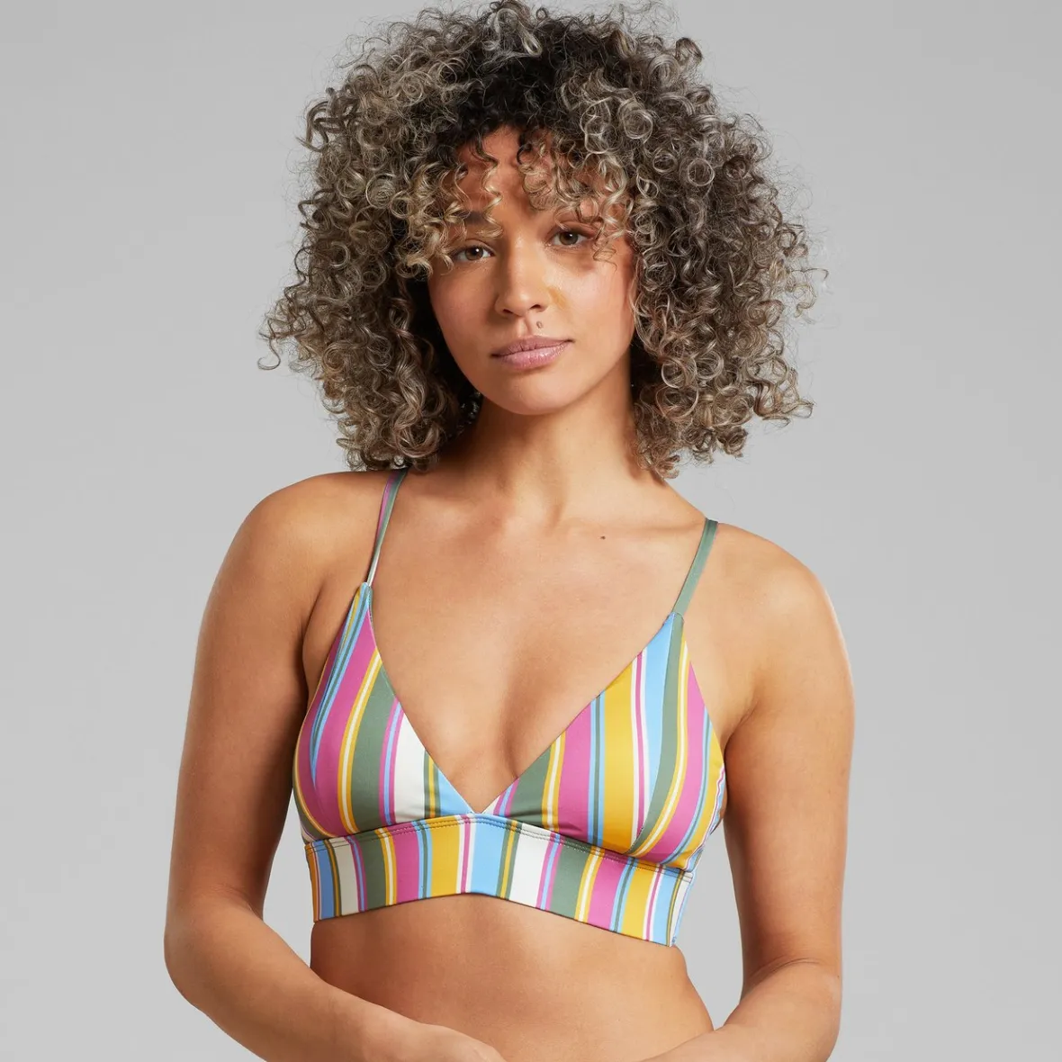 Best Sale Bikini Top Alva Club Stripe Multi Color Women Swimwear