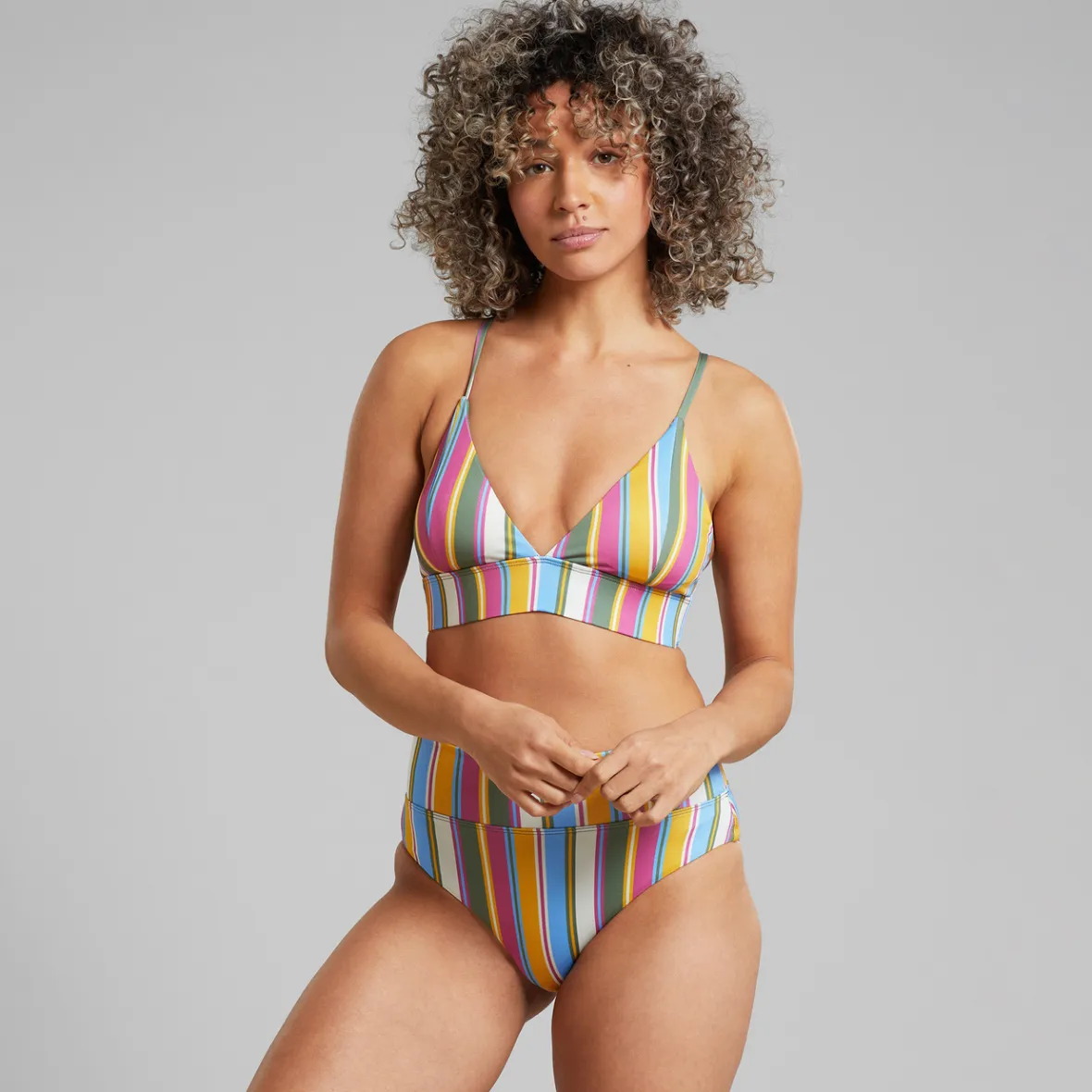 Best Sale Bikini Top Alva Club Stripe Multi Color Women Swimwear