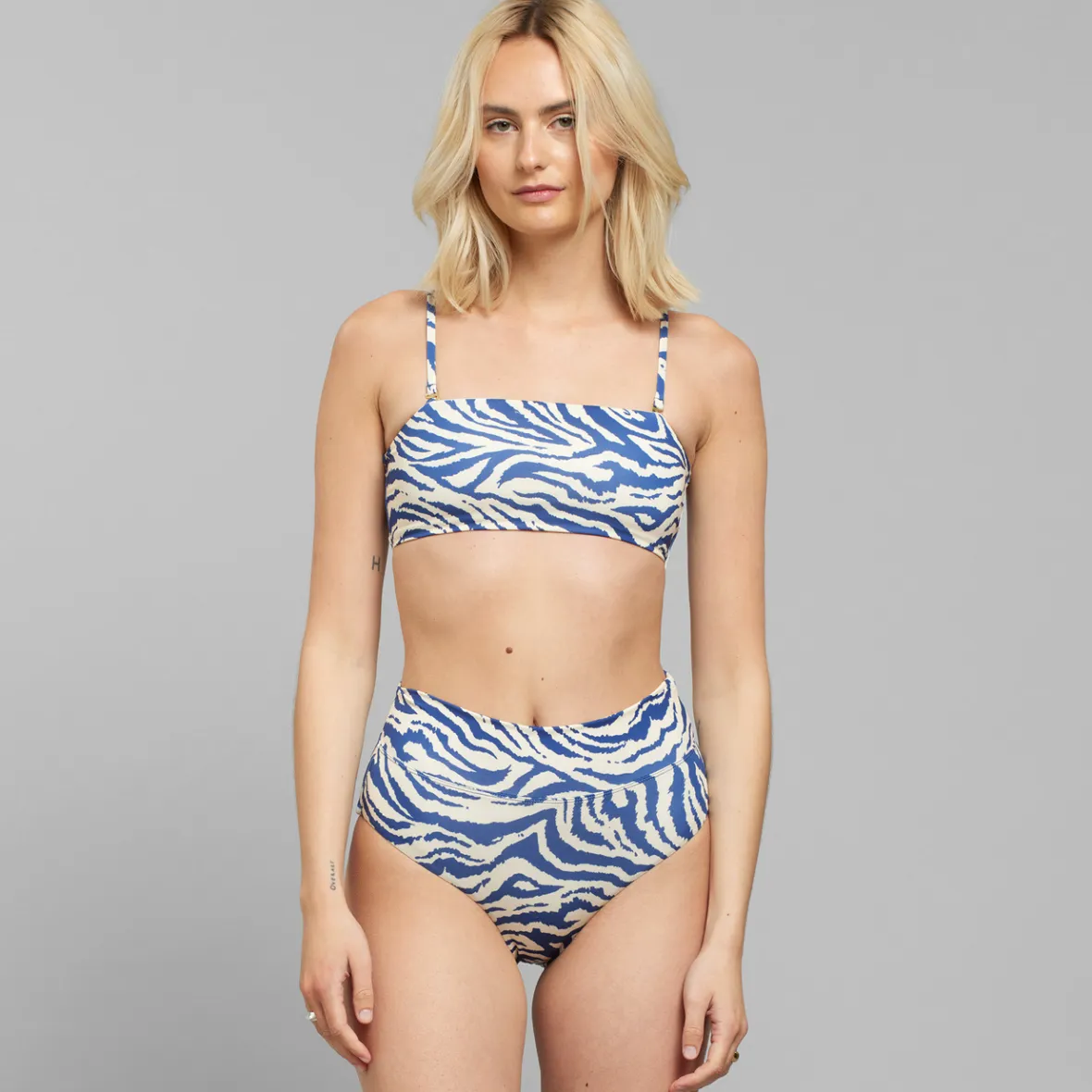 Online Bikini Top Roma Zebra Blue Women Outlet