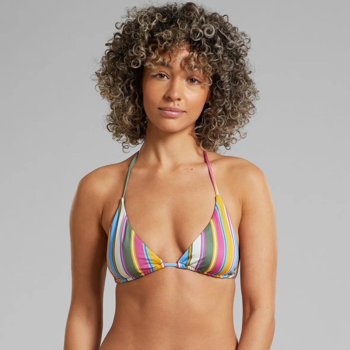 Store Bikini Top Yxlan Club Stripe Multi Color Women Swimwear