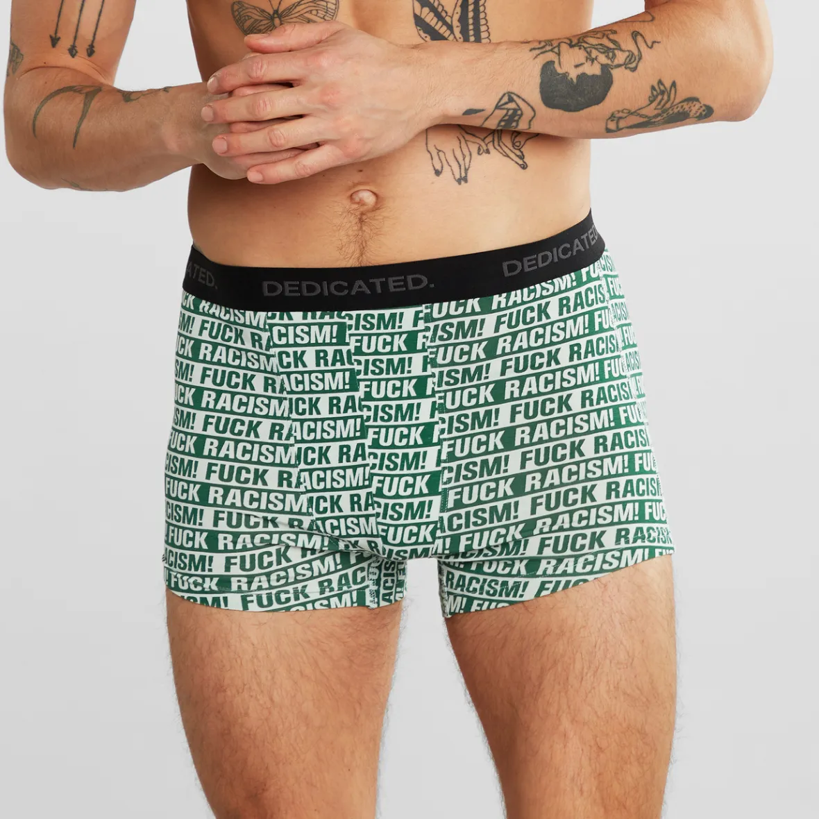 Sale Boxer Briefs Kalix Fuck Racism Forest Green Outlet