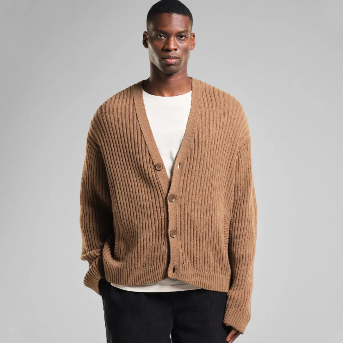 New Cardigan Mavas Camel Brown Knitwear