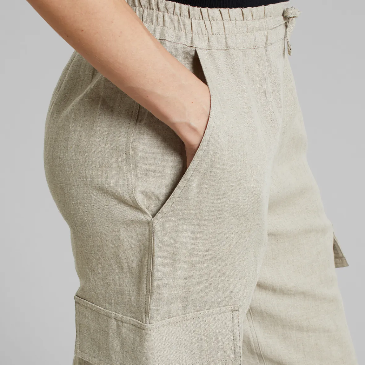 Best Cargo Pants Axmar Linen Ecru Women Outlet