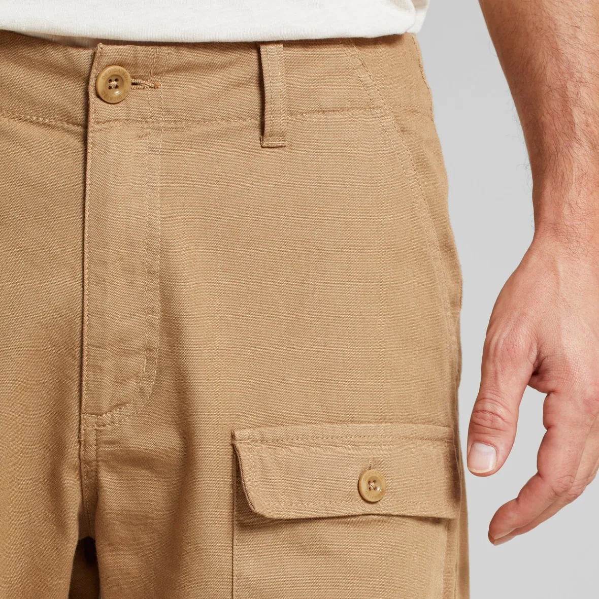 Shop Cargo Shorts Muddus Canvas Kelp Beige Outlet