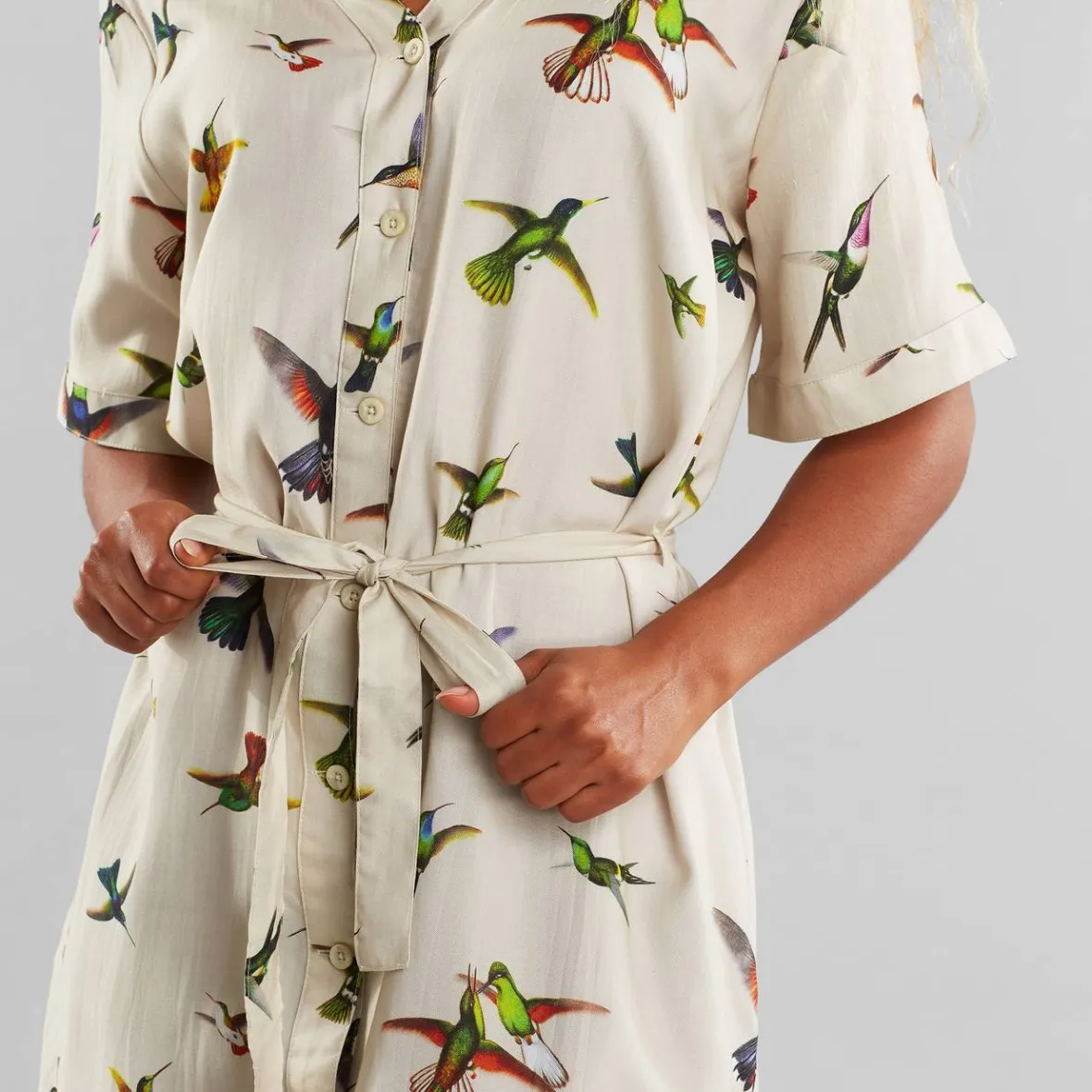 Clearance Dress Bornholm Floral Hummingbirds Multi Color Women Dresses