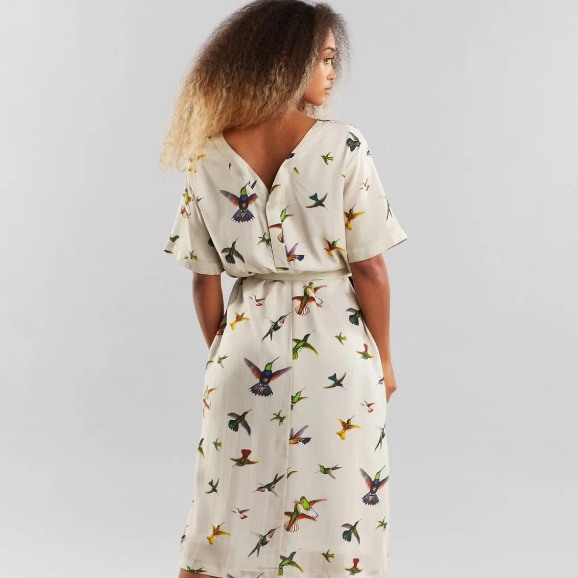 Clearance Dress Bornholm Floral Hummingbirds Multi Color Women Dresses