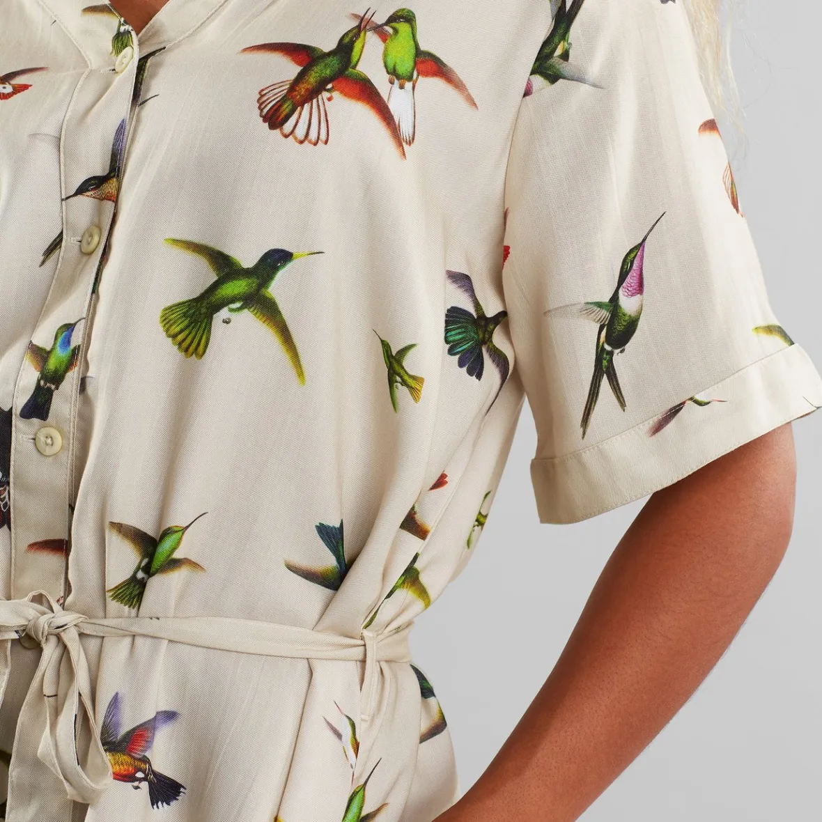 Clearance Dress Bornholm Floral Hummingbirds Multi Color Women Dresses