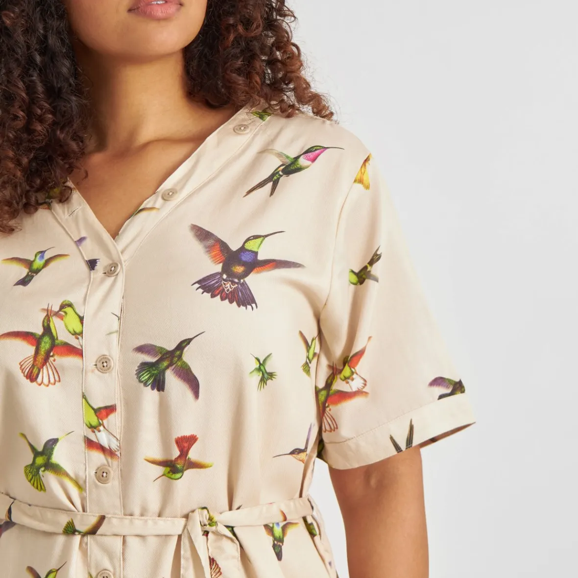 Clearance Dress Bornholm Floral Hummingbirds Multi Color Women Dresses
