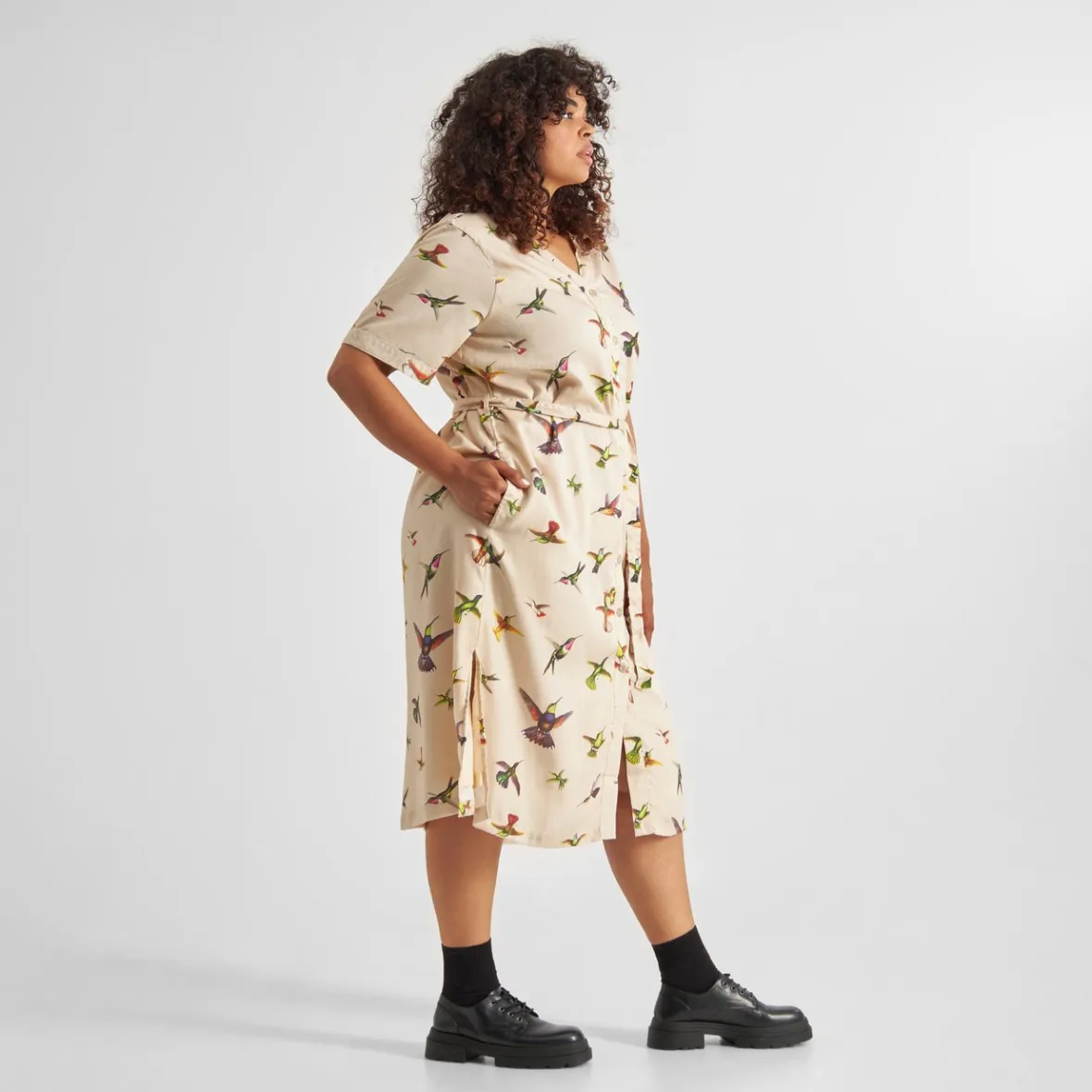Clearance Dress Bornholm Floral Hummingbirds Multi Color Women Dresses
