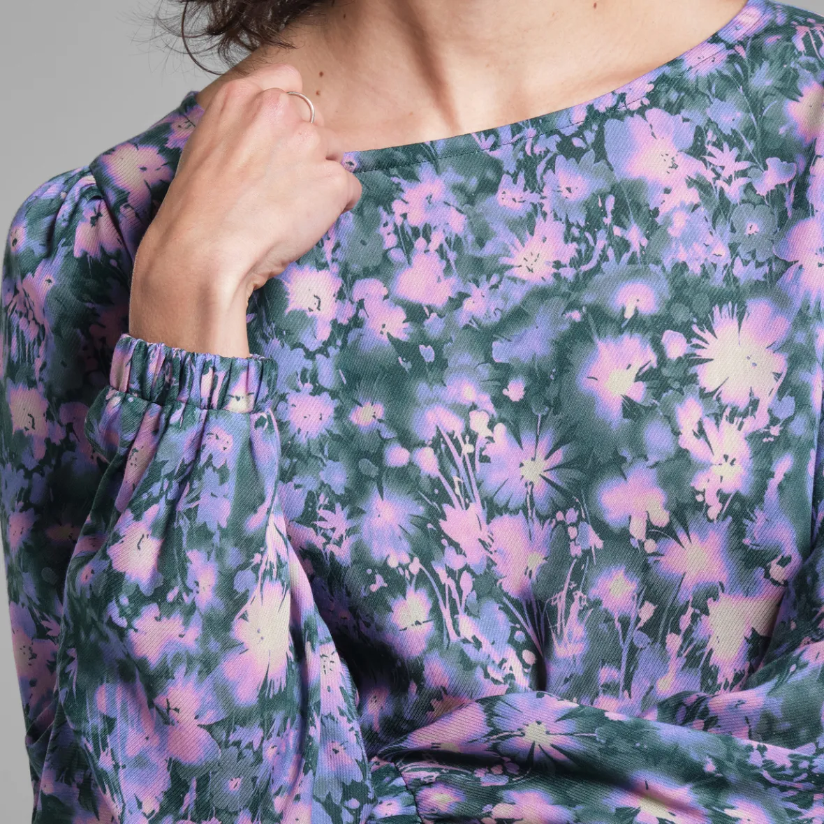 Store Dress Hjo Blurred Flowers Purple Women Dresses