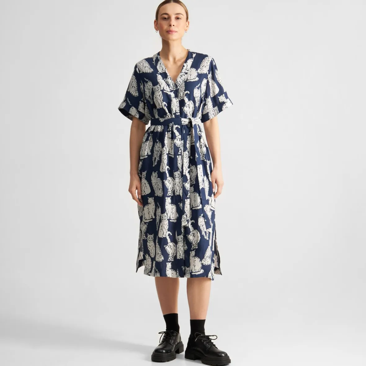 Online Dress Kallvik Cats Blue Women Dresses