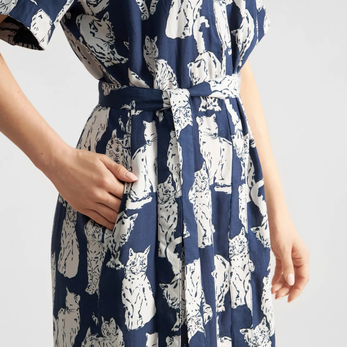 Online Dress Kallvik Cats Blue Women Dresses