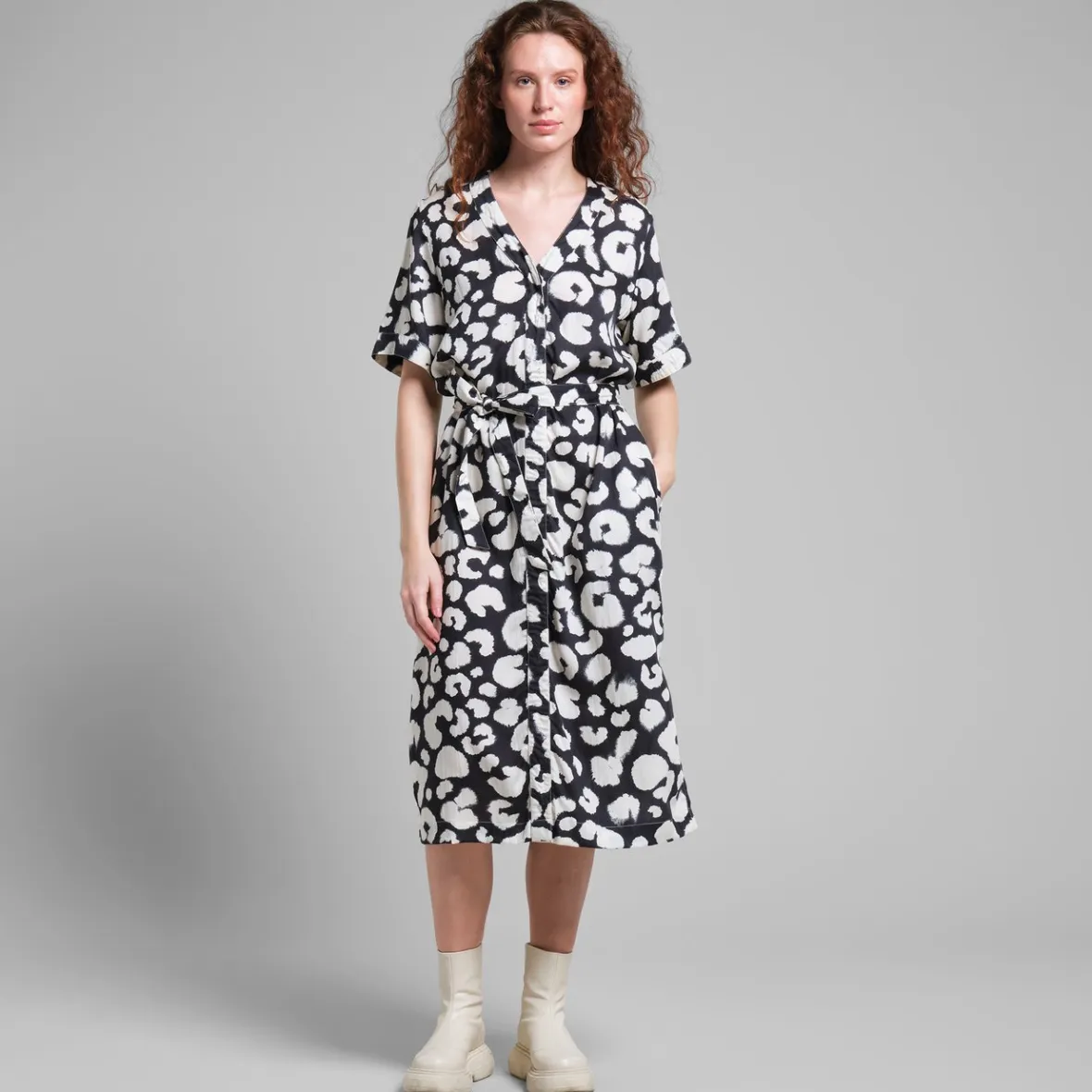 Outlet Dress Kallvik Painted Leopard Black Women Dresses