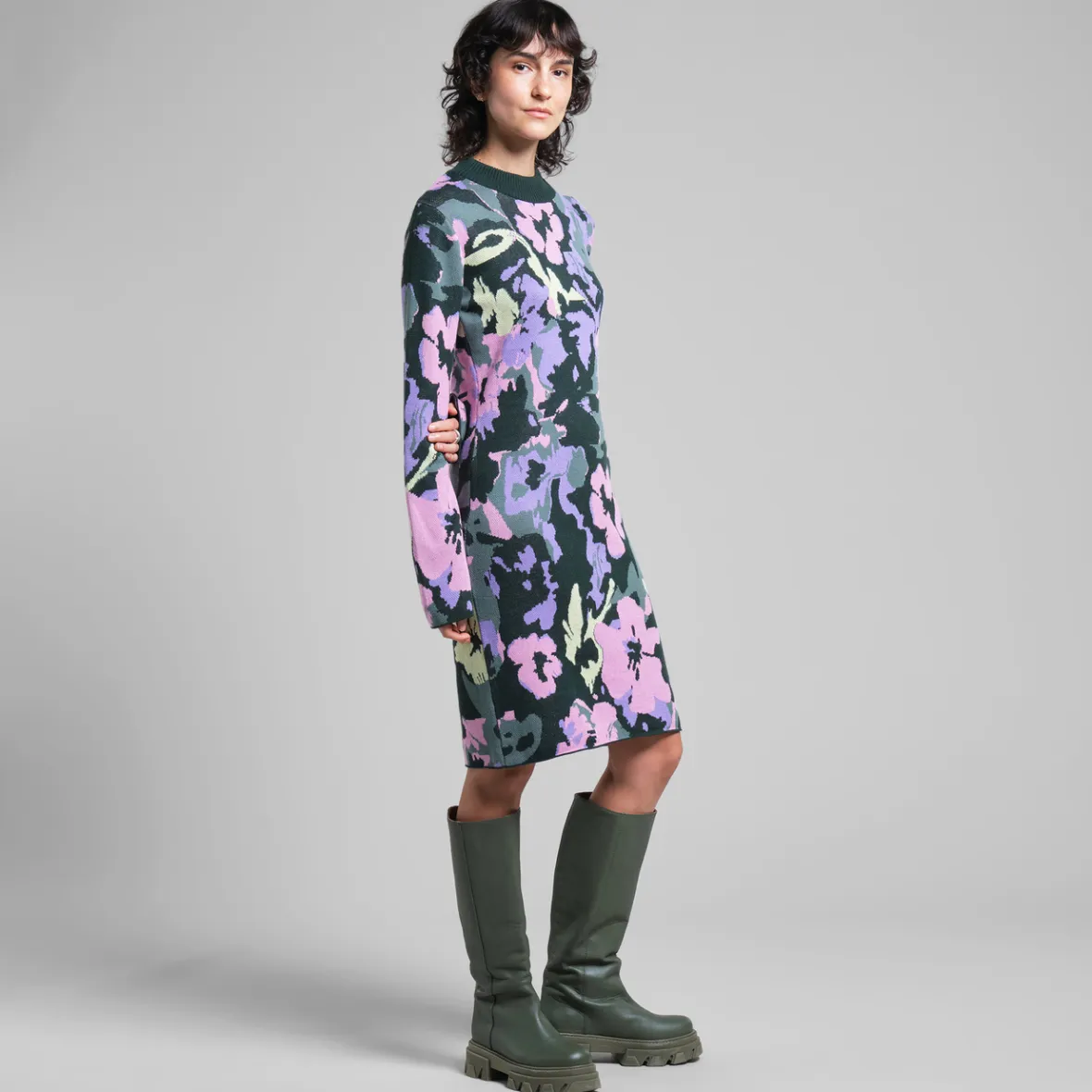 New Dress Lo Warped Flowers Multi Color Women Dresses
