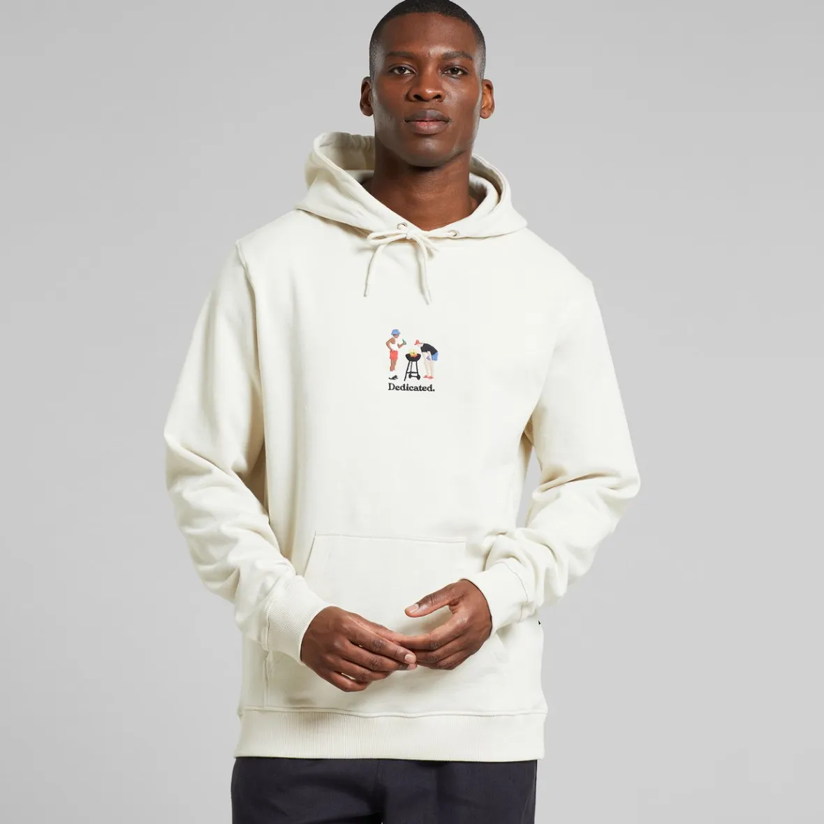 Online Hoodie Falun BBQ Emb Oat White Sweats