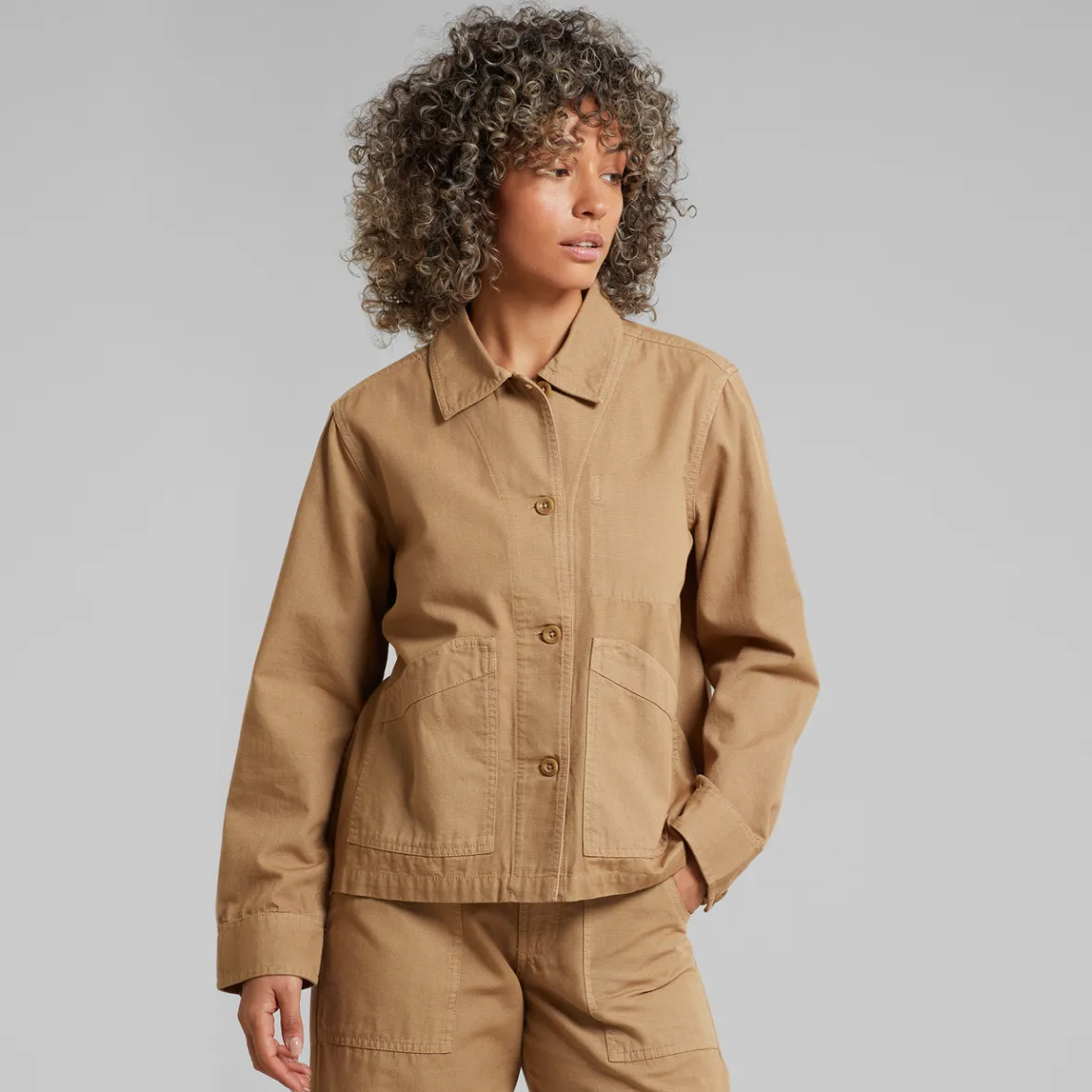 Store Jacket Stiby Canvas Kelp Beige Women Jackets