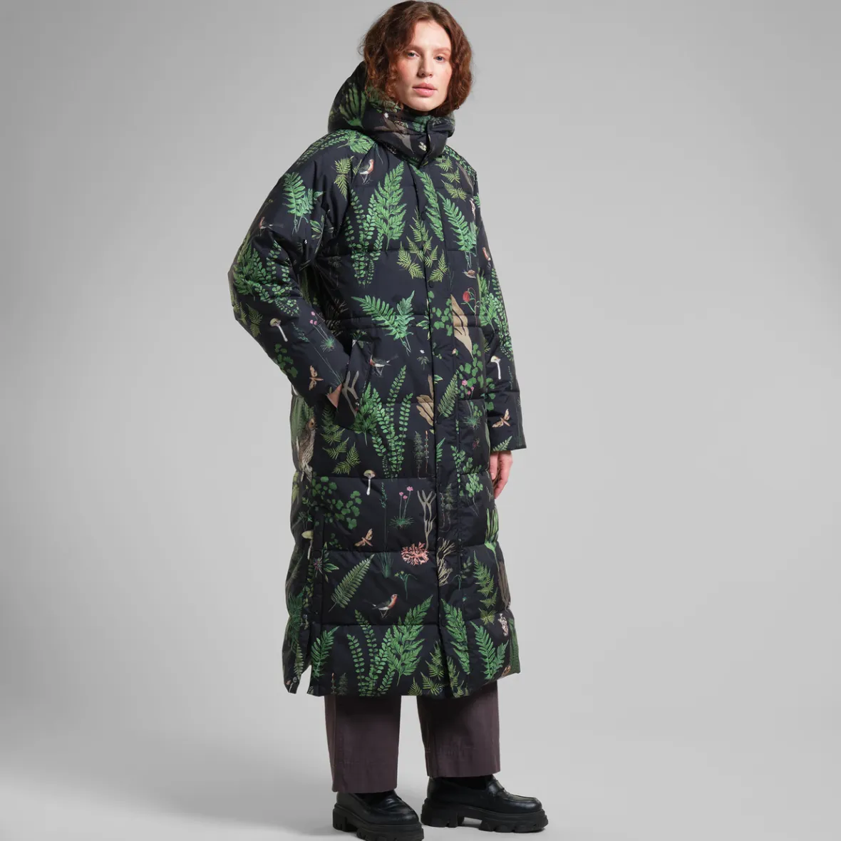 Store Long Puffer Jacket Karmas Secret Garden Multi Color Women Jackets
