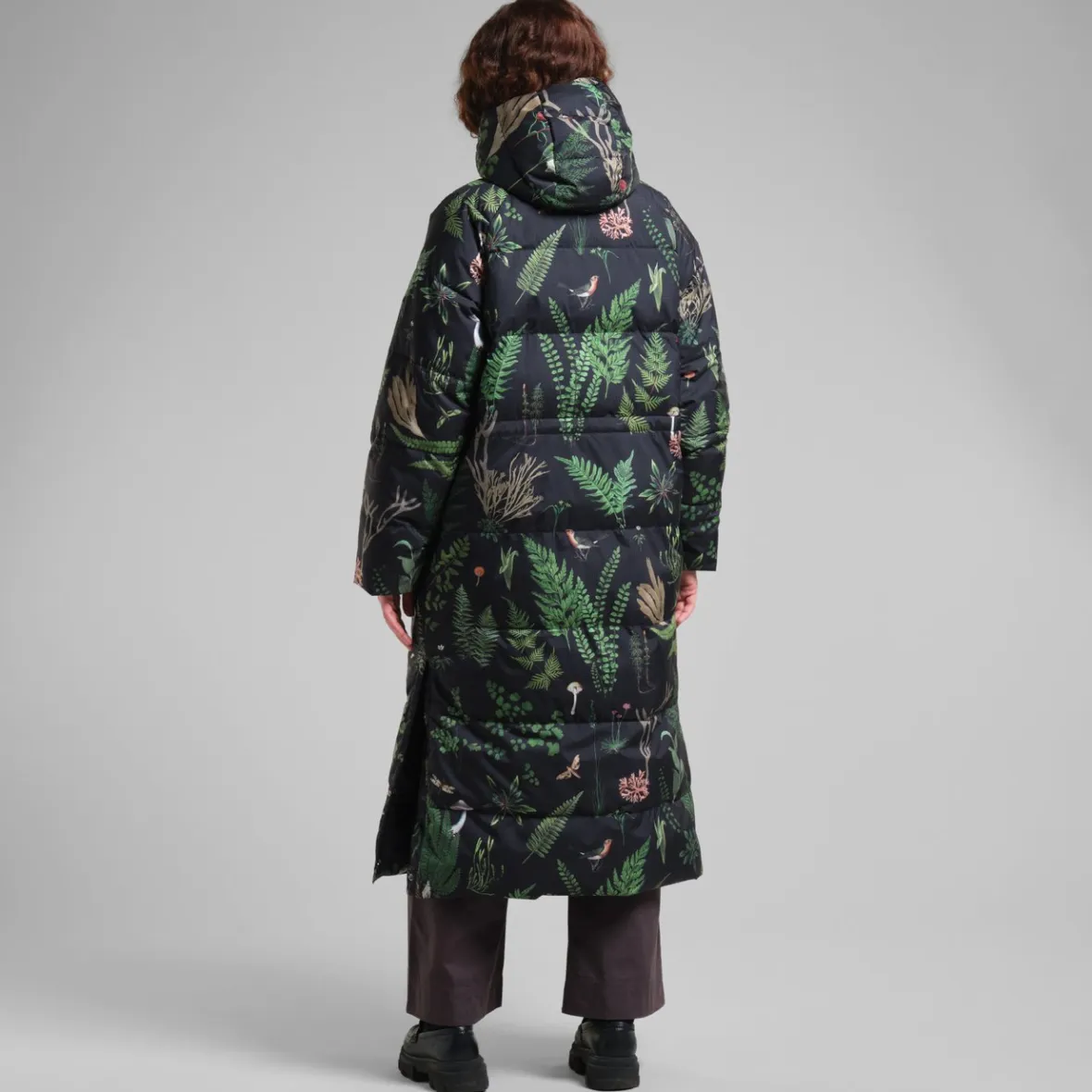 Store Long Puffer Jacket Karmas Secret Garden Multi Color Women Jackets