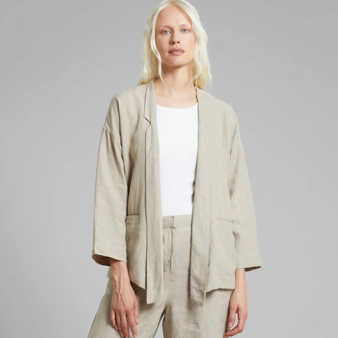 New Loose Blazer Tanto Linen Ecru Women Jackets