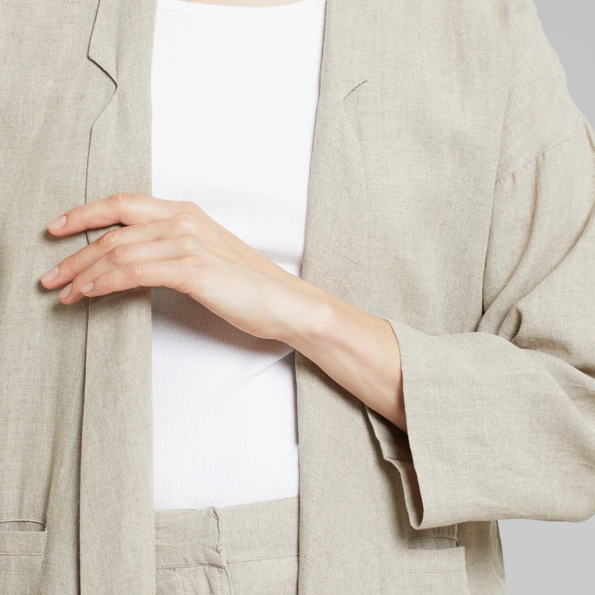 New Loose Blazer Tanto Linen Ecru Women Jackets