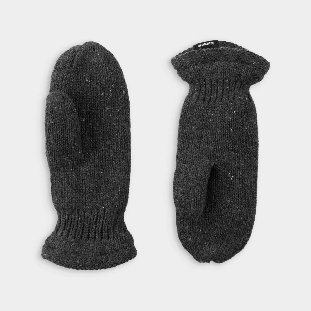 Store Mittens Handen Wool Dark Grey Melange Women Gloves