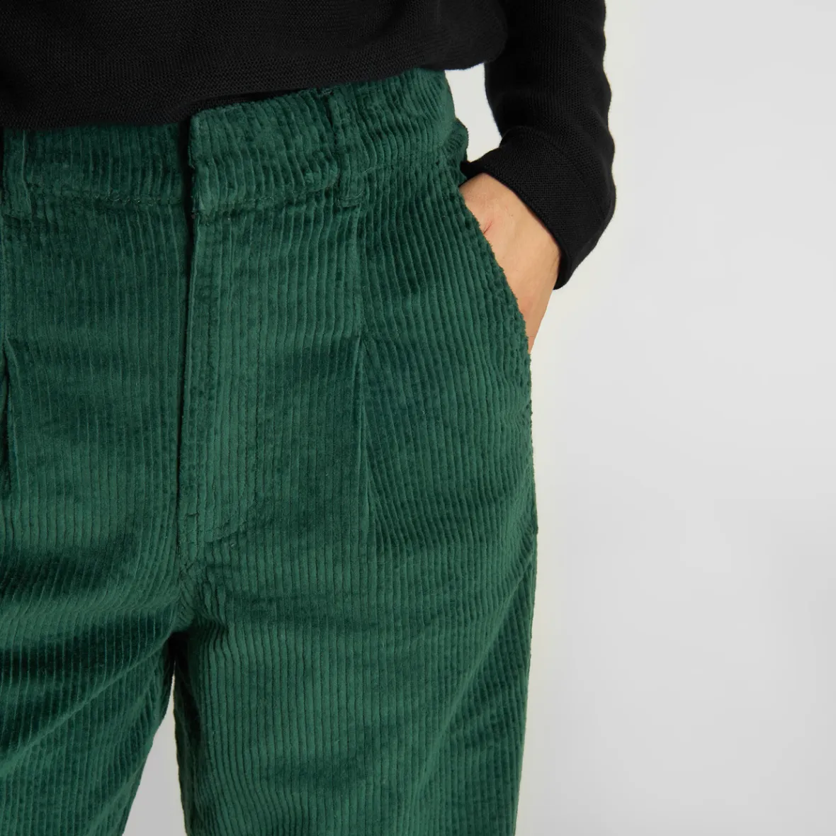 Outlet Pants Uddevalla Corduroy Dark Green Women Pants