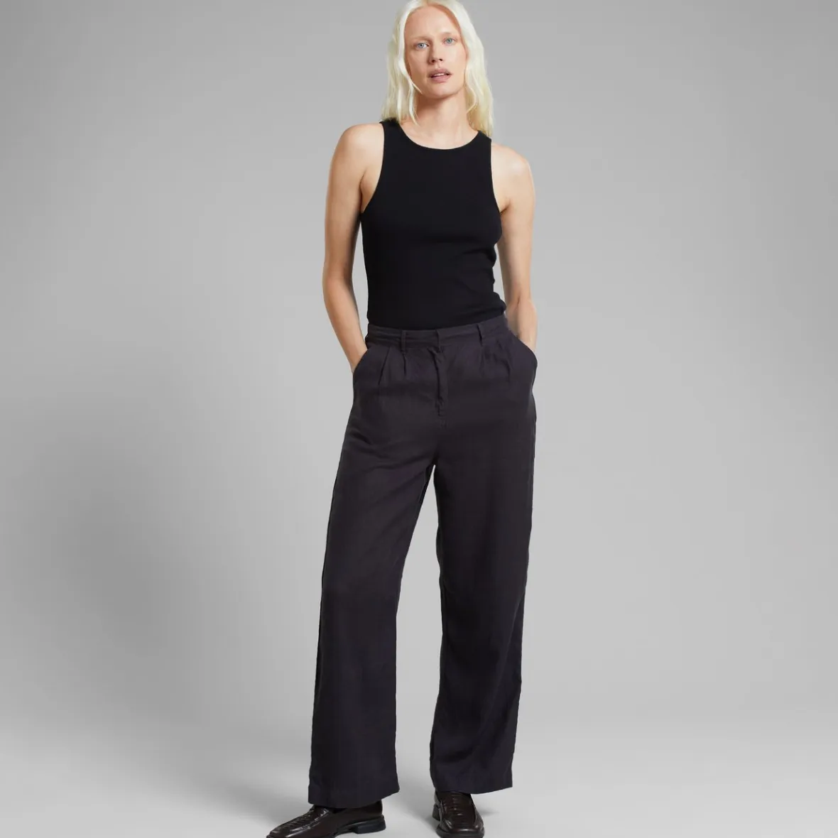 Store Pants Vickleby Linen Phantom Black Women Pants