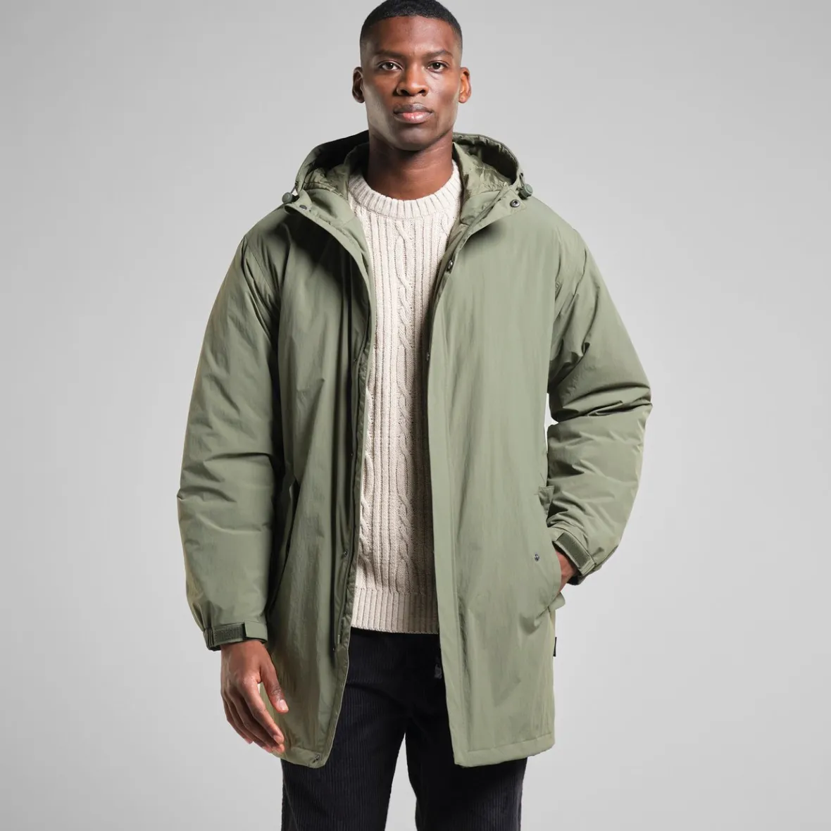 Cheap Parka Jacket Luvos Leaf Green Jackets