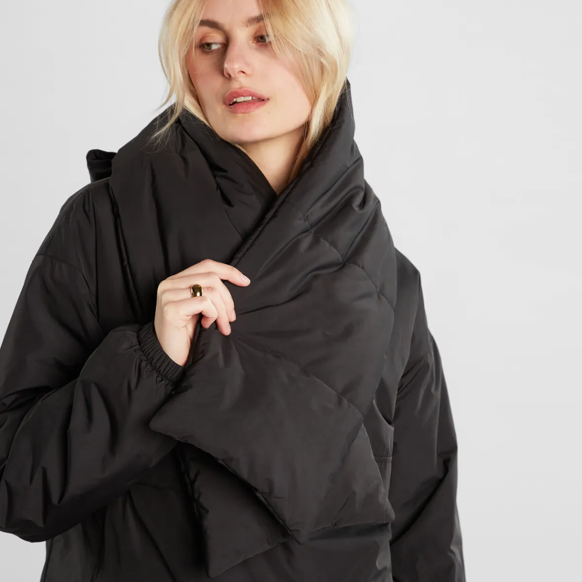 Fashion Puffer Scarf Pajala Black Women Outlet