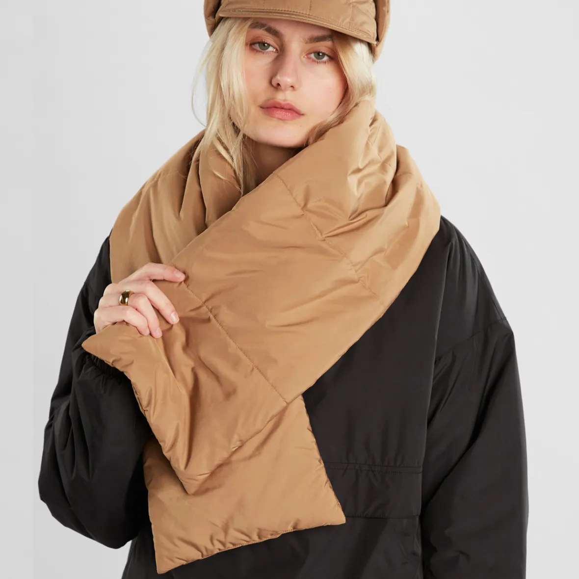 Best Sale Puffer Scarf Pajala Tiger Brown Women Outlet