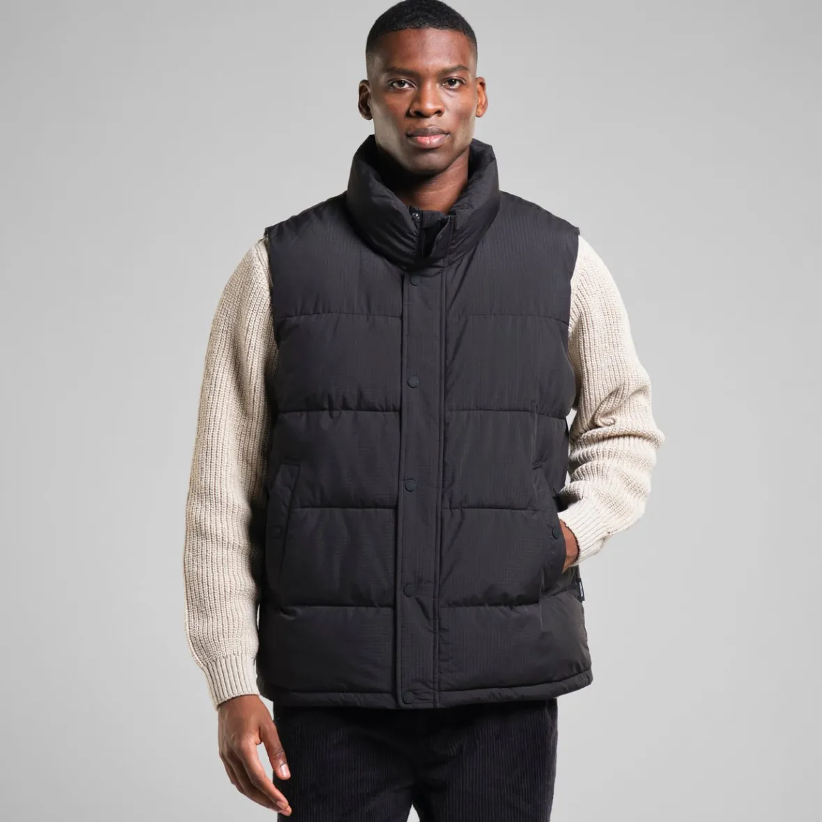 Discount Puffer Vest Bergen Black Jackets