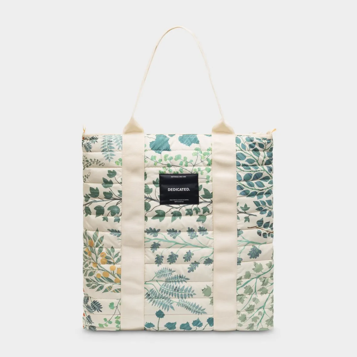 Hot Quilted Totebag Kastrup Botanical Quilt Oat White Women Tote Bags