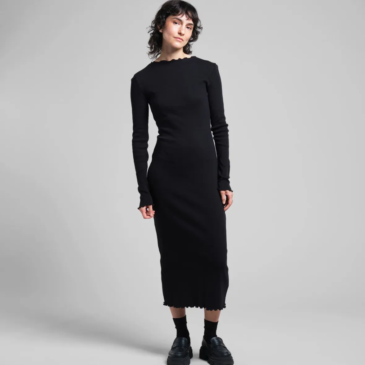 Fashion Rib Dress Lofta Black Women Dresses