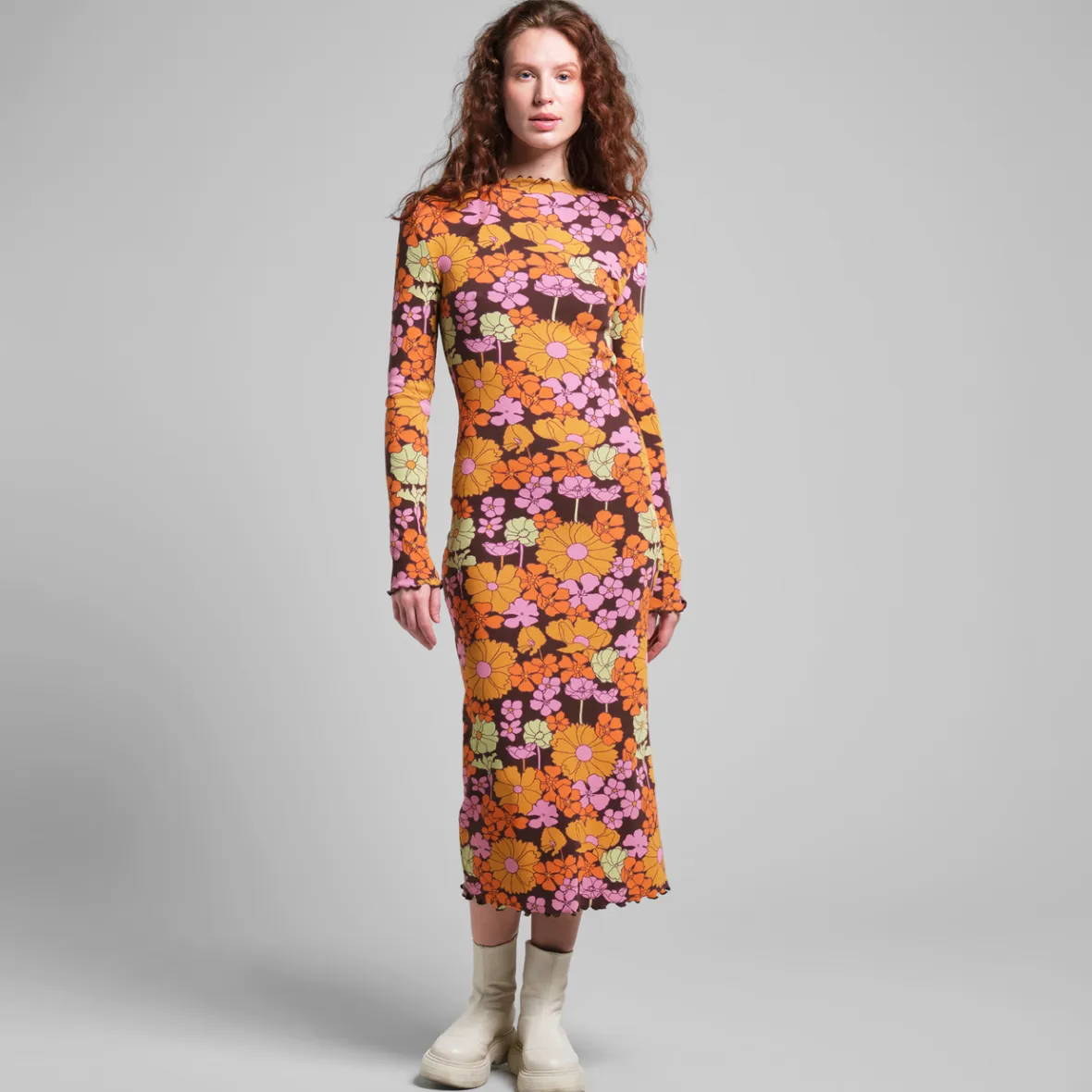 Best Sale Rib Dress Lofta Flower Power Multi Color Women Dresses