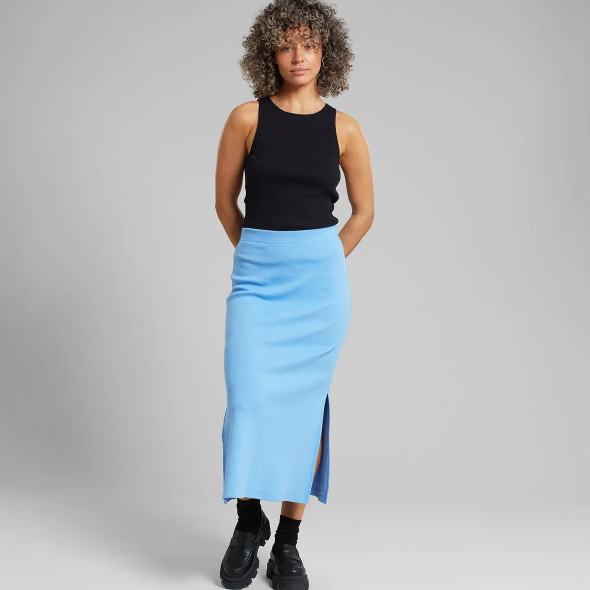 Best Sale Rib Skirt Kvarnvik Della Blue Women Skirts