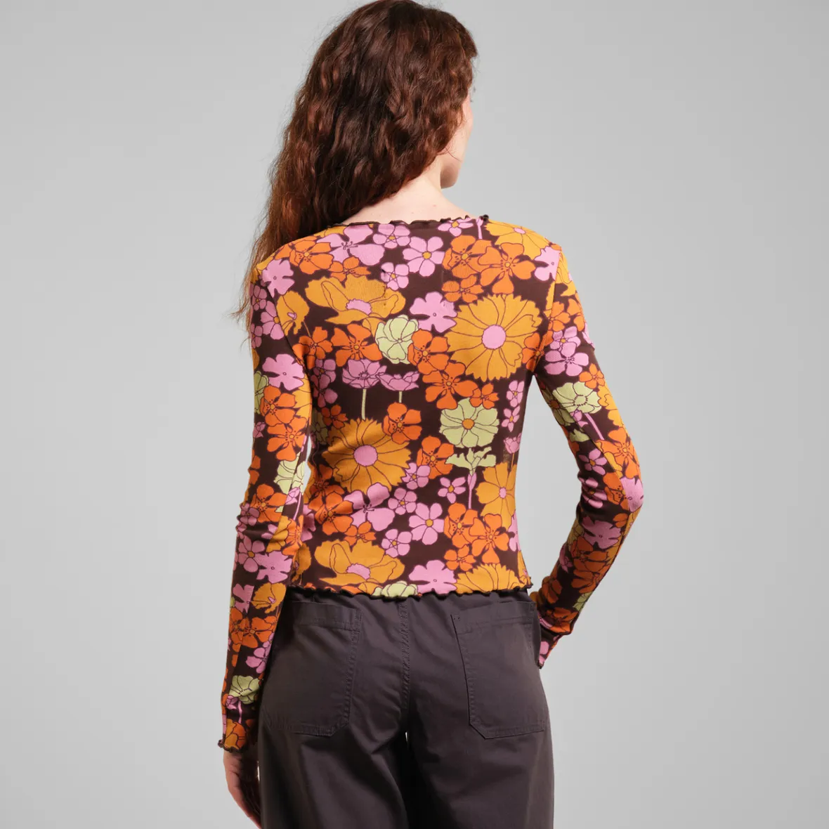 Outlet Rib Top Ryd Flower Power Multi Color Women Tops
