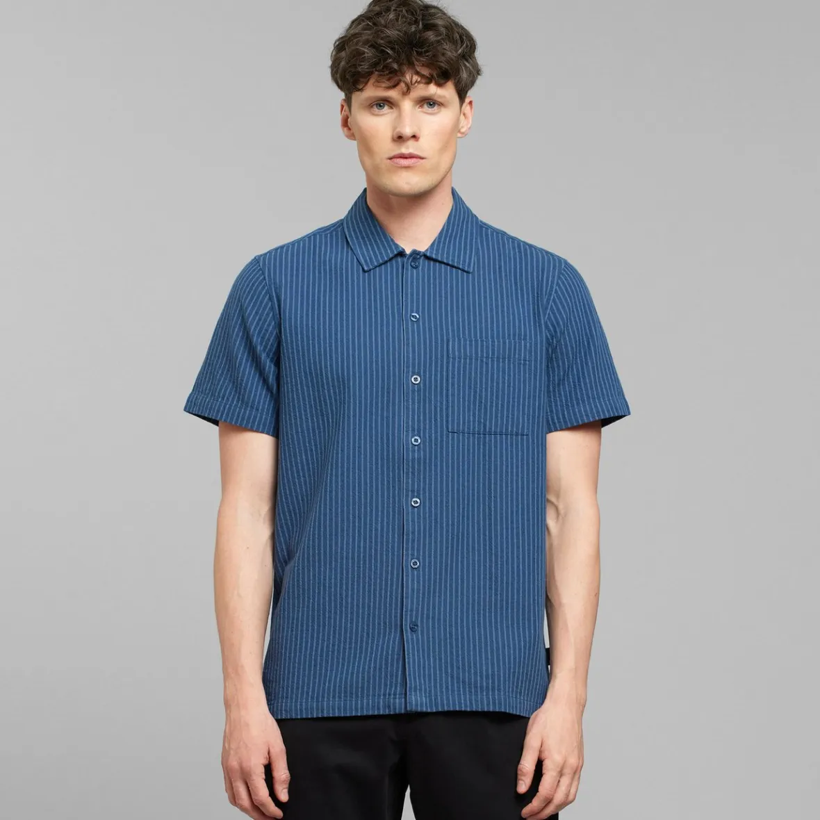 Hot Shirt Brantevik Work Stripe Dark Blue Outlet