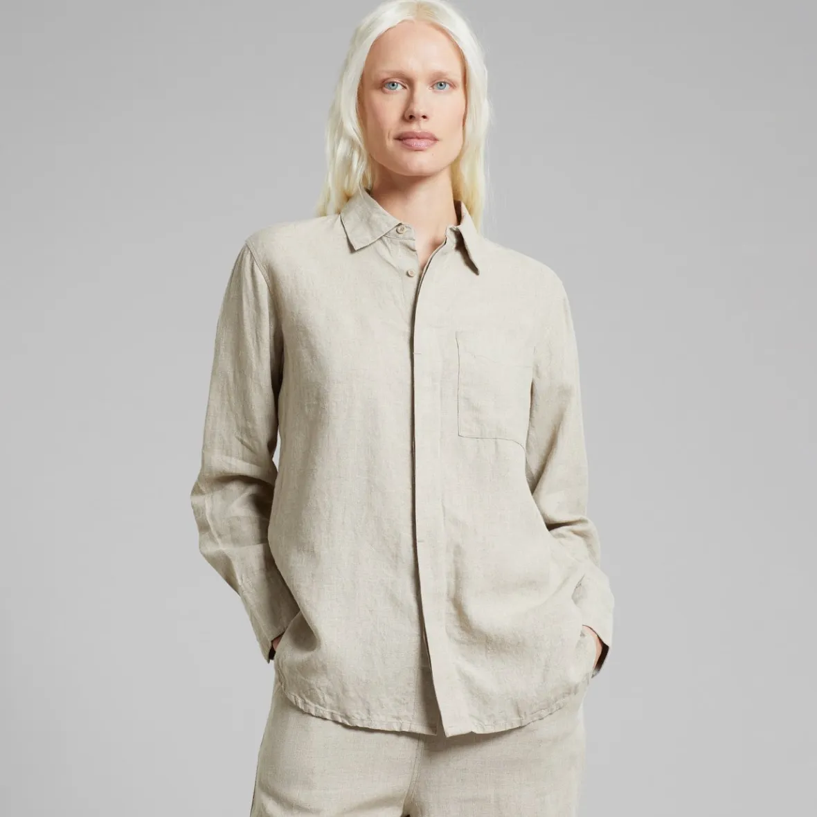 Shop Shirt Kosta Linen Ecru Women Shirts & Blouses