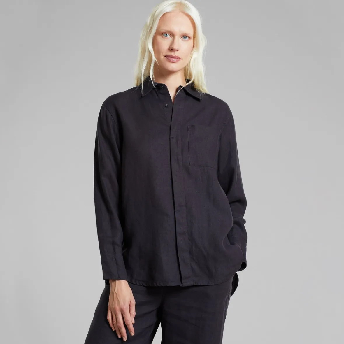 Hot Shirt Kosta Linen Phantom Black Women Outlet