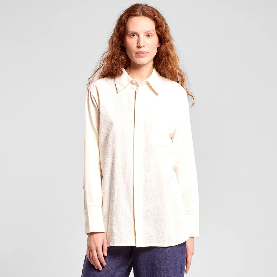 Discount Shirt Kosta Seersucker Off-White Women Shirts & Blouses