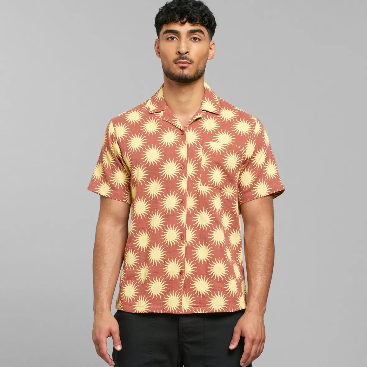 Outlet Shirt Marstrand Ditsy Sun Copper Brown Outlet