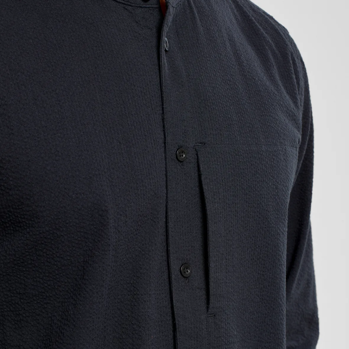 Cheap Shirt Onsala Seersucker Black Basics | Shirts