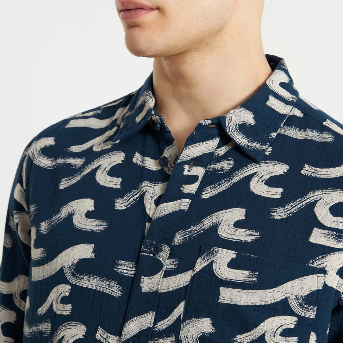 Clearance Shirt Rute Brushed Waves Navy Outlet